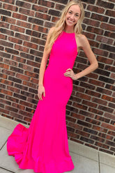Halter Keyhole Mermaid Long Prom Dress